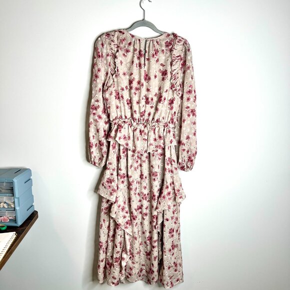 Current Air Long Sleeve Floral Midi Dress Girly Romantic Boho Fairycore Sz S - Picture 8 of 8